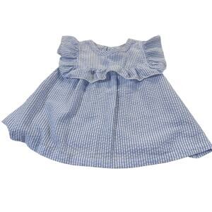 Badgley Mischka Baby Girl 6-9M Blue and White Blouse